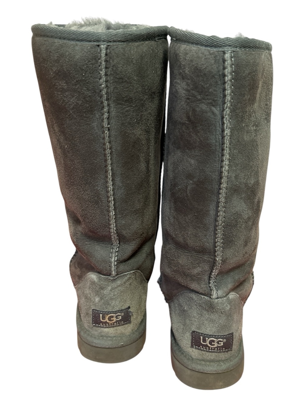 UGG Women's Classic Tall Style# 5815 Boots Gray Y2K Sheepskin Suede SZ 7 *stains - Picture 4 of 7